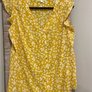 Yellow silk top. Like new!